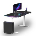 ULTRADESK Biurko dla gracza QUEST, 140x70cm, 72-120cm, biało-czarny