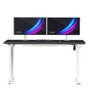 ULTRADESK Biurko dla gracza QUEST, 140x70cm, 72-120cm, biało-czarny