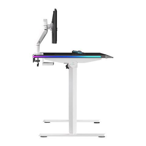 ULTRADESK Biurko dla gracza QUEST, 140x70cm, 72-120cm, biało-czarny