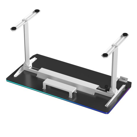 ULTRADESK Biurko dla gracza QUEST, 140x70cm, 72-120cm, biało-czarny