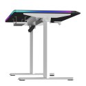 ULTRADESK Biurko dla gracza QUEST, 140x70cm, 72-120cm, biało-czarny