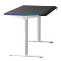 ULTRADESK Biurko dla gracza QUEST, 140x70cm, 72-120cm, biało-czarny