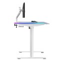 ULTRADESK Biurko dla gracza QUEST, 140x70cm, 72-120cm, biało-szary