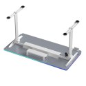 ULTRADESK Biurko dla gracza QUEST, 140x70cm, 72-120cm, biało-szary