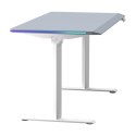 ULTRADESK Biurko dla gracza QUEST, 140x70cm, 72-120cm, biało-szary