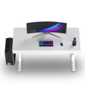 ULTRADESK Biurko dla gracza QUEST, 140x70cm, 72-120cm, biały-biały