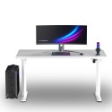 ULTRADESK Biurko dla gracza QUEST, 140x70cm, 72-120cm, biały-biały