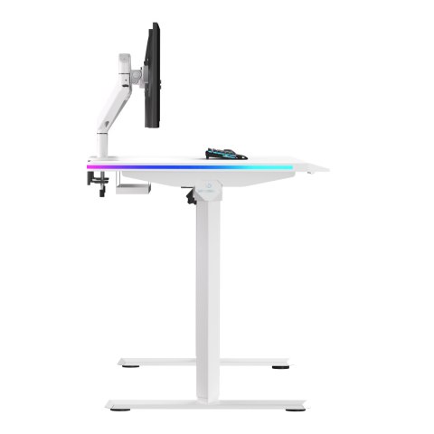 ULTRADESK Biurko dla gracza QUEST, 140x70cm, 72-120cm, biały-biały