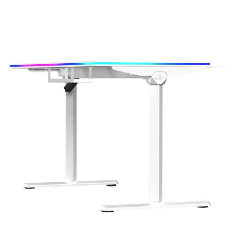 ULTRADESK Biurko dla gracza QUEST, 140x70cm, 72-120cm, biały-biały
