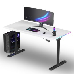 ULTRADESK Biurko dla gracza QUEST, 140x70cm, 72-120cm, czarno-biały