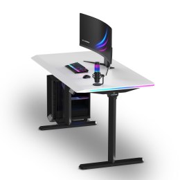 ULTRADESK Biurko dla gracza QUEST, 140x70cm, 72-120cm, czarno-biały