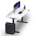 ULTRADESK Biurko dla gracza QUEST, 140x70cm, 72-120cm, czarno-biały
