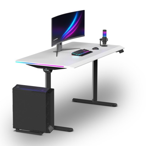 ULTRADESK Biurko dla gracza QUEST, 140x70cm, 72-120cm, czarno-biały