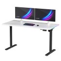 ULTRADESK Biurko dla gracza QUEST, 140x70cm, 72-120cm, czarno-biały