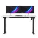 ULTRADESK Biurko dla gracza QUEST, 140x70cm, 72-120cm, czarno-biały