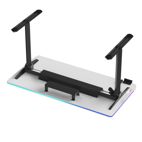 ULTRADESK Biurko dla gracza QUEST, 140x70cm, 72-120cm, czarno-biały