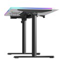 ULTRADESK Biurko dla gracza QUEST, 140x70cm, 72-120cm, czarno-biały