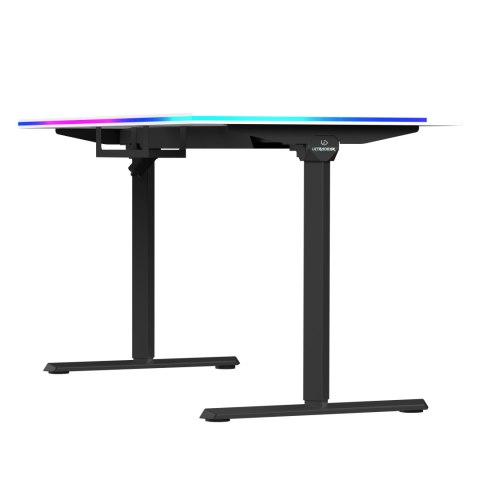 ULTRADESK Biurko dla gracza QUEST, 140x70cm, 72-120cm, czarno-biały