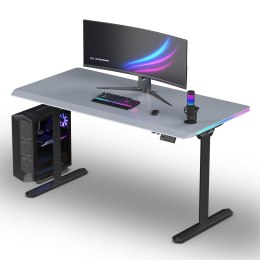 ULTRADESK Biurko dla gracza QUEST, 140x70cm, 72-120cm, czarno-szary