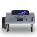 ULTRADESK Biurko dla gracza QUEST, 140x70cm, 72-120cm, czarno-szary