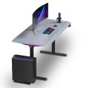ULTRADESK Biurko dla gracza QUEST, 140x70cm, 72-120cm, czarno-szary