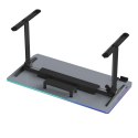 ULTRADESK Biurko dla gracza QUEST, 140x70cm, 72-120cm, czarno-szary