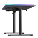 ULTRADESK Biurko dla gracza QUEST, 140x70cm, 72-120cm, czarno-szary