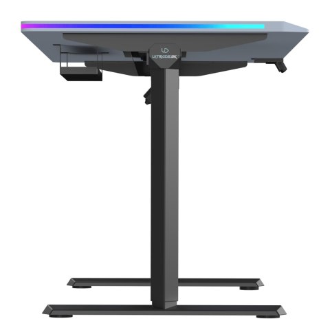 ULTRADESK Biurko dla gracza QUEST, 140x70cm, 72-120cm, czarno-szary