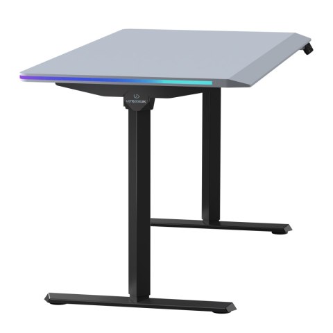 ULTRADESK Biurko dla gracza QUEST, 140x70cm, 72-120cm, czarno-szary