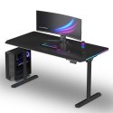 ULTRADESK Biurko dla gracza QUEST, 140x70cm, 72-120cm, czarny-czarny