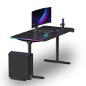 ULTRADESK Biurko dla gracza QUEST, 140x70cm, 72-120cm, czarny-czarny