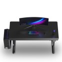 ULTRADESK Biurko dla gracza QUEST, 140x70cm, 72-120cm, czarny-czarny