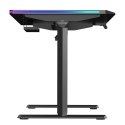 ULTRADESK Biurko dla gracza QUEST, 140x70cm, 72-120cm, czarny-czarny