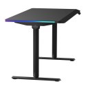 ULTRADESK Biurko dla gracza QUEST, 140x70cm, 72-120cm, czarny-czarny