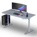 ULTRADESK Biurko dla gracza QUEST, 140x70cm, 72-120cm, szara-szara