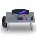 ULTRADESK Biurko dla gracza QUEST, 140x70cm, 72-120cm, szara-szara