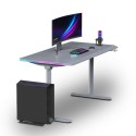 ULTRADESK Biurko dla gracza QUEST, 140x70cm, 72-120cm, szara-szara