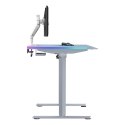 ULTRADESK Biurko dla gracza QUEST, 140x70cm, 72-120cm, szara-szara