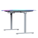 ULTRADESK Biurko dla gracza QUEST, 140x70cm, 72-120cm, szara-szara