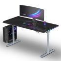 ULTRADESK Biurko dla gracza QUEST, 140x70cm, 72-120cm, szaro-czarny