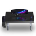 ULTRADESK Biurko dla gracza QUEST, 140x70cm, 72-120cm, szaro-czarny