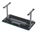 ULTRADESK Biurko dla gracza QUEST, 140x70cm, 72-120cm, szaro-czarny