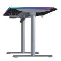 ULTRADESK Biurko dla gracza QUEST, 140x70cm, 72-120cm, szaro-czarny