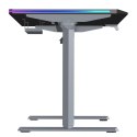 ULTRADESK Biurko dla gracza QUEST, 140x70cm, 72-120cm, szaro-czarny