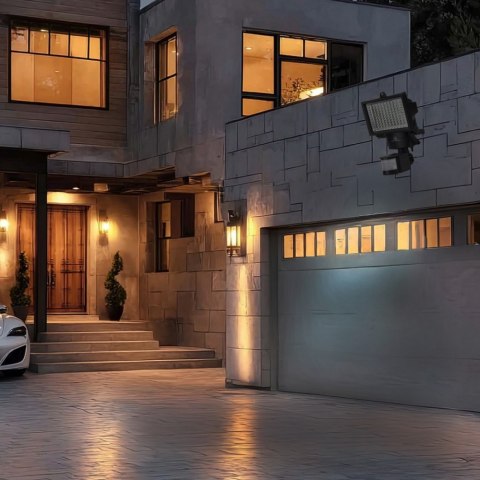 Naświetlacz solarny LED z czujnikiem IP44 MCE442