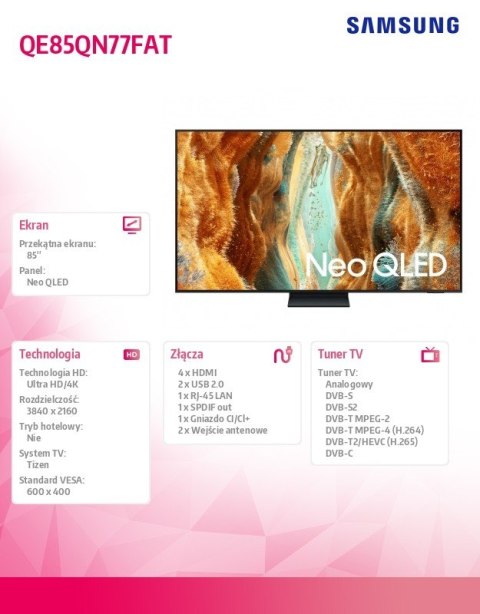 Telewizor Neo QLED 85 cali QE85QN77FATXXH