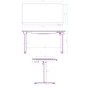 ULTRADESK Biurko dla gracza QUEST, 140x70cm, 72-120cm, biało-szary