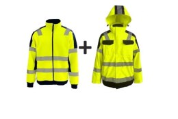 KURTKA PRZECIWDESZCZOWA Z PODPINKĄ, ŻÓŁTA, ROZ. L