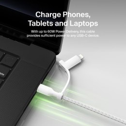 Kabel 2-in-1 USB-C/LTG 1.5m biały