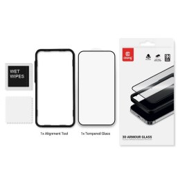 3D Armour Glass - Szkło hartowane 9H Full Glue do iPhone 16 / iPhone 15 + ramka instalacyjna